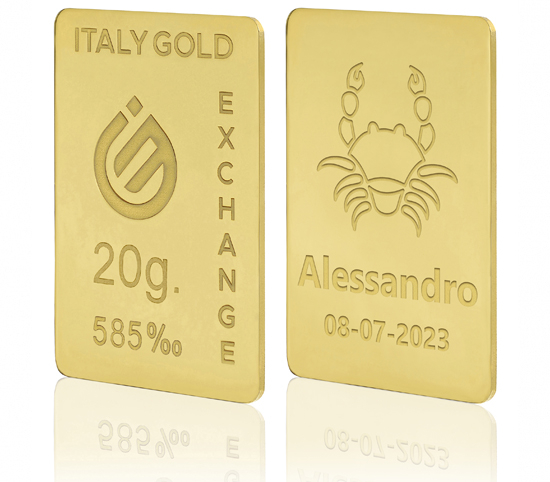 Sztabka złota ze znakiem zodiaku Rak 14kt 20gr IGE GOLD